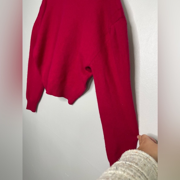 Benetton VTG Made in Italy Berry Bubble Sleeved Lambwool Rabbit Hair Sz 46 US 12 - Picture 2 of 9